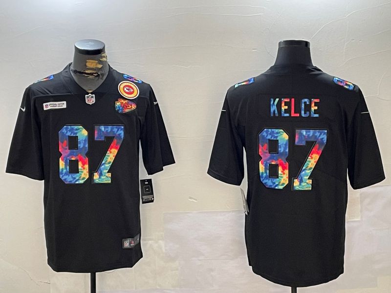 Men Kansas City Chiefs #87 Kelce Black 2024 Nike Vapor Limited NFL Jersey style 9->los angeles dodgers->MLB Jersey